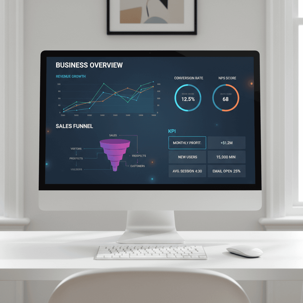 Analytics dashboard displaying lead and conversion metrics