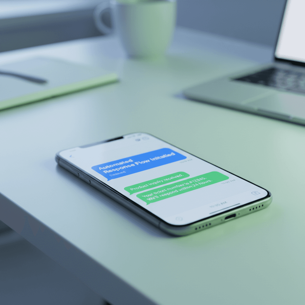 WhatsApp automation interface with instant message responses