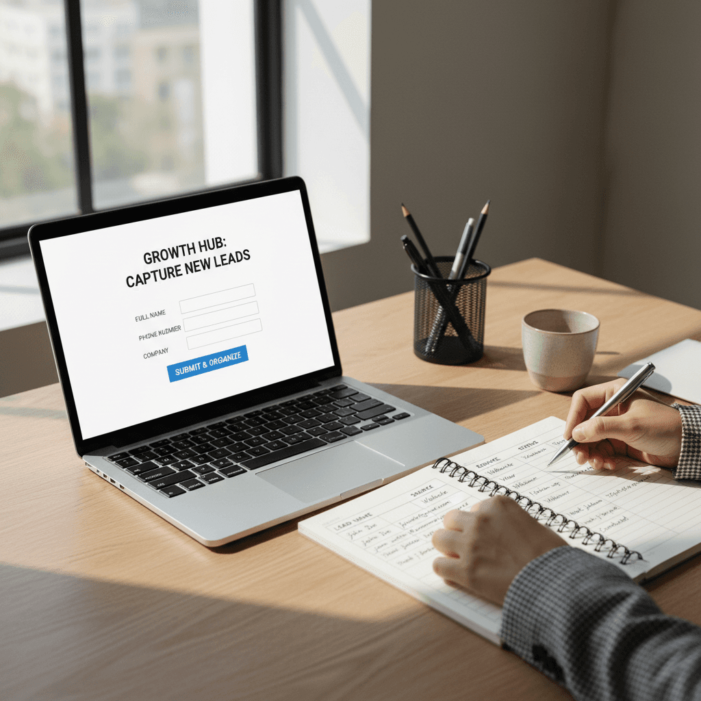 Lead capture system organizing customer information