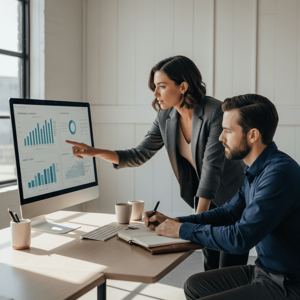 Team member collaborating with client on automation solutions